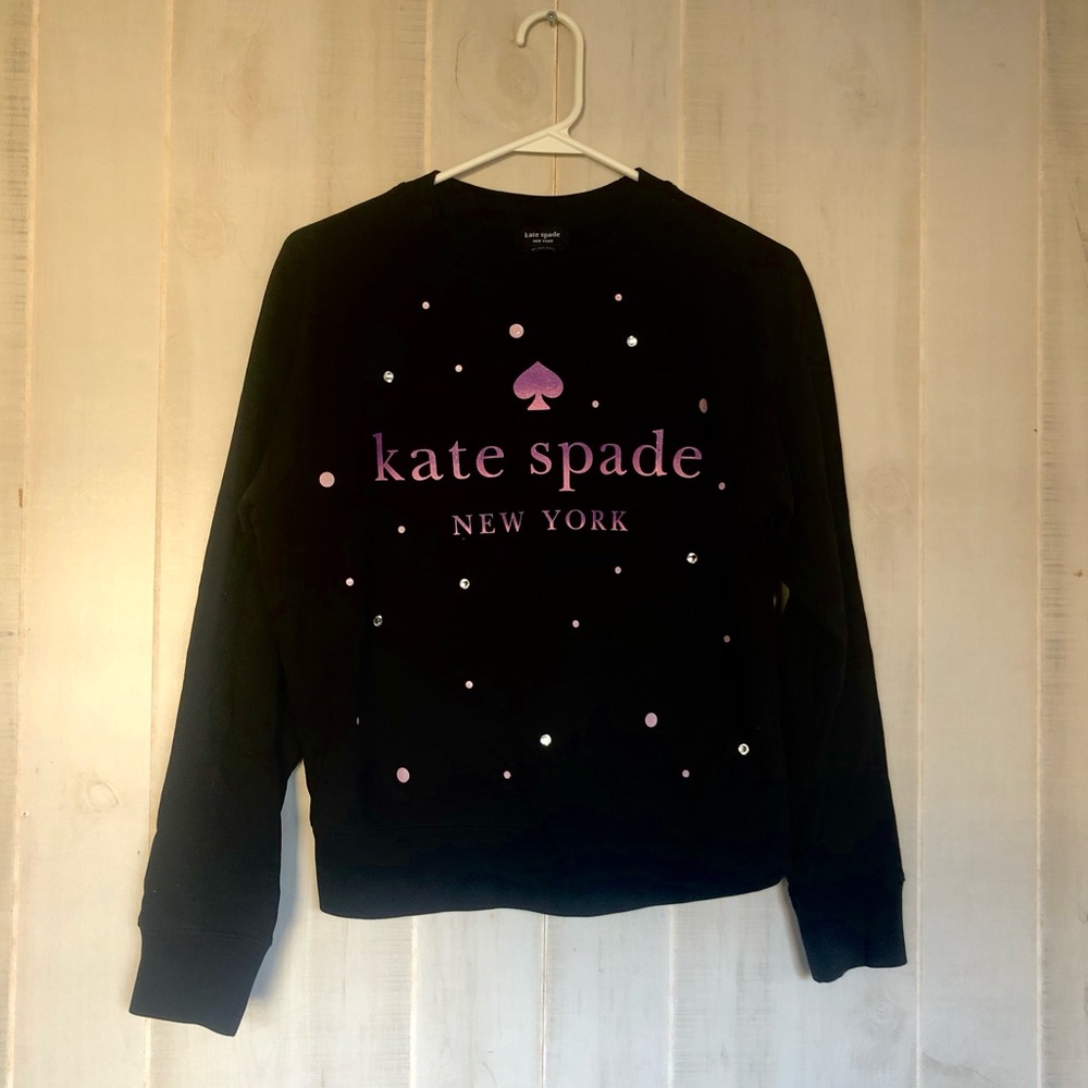 Kate Spade Black Sweatshirt with Pink Accents